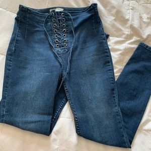 Free People Lace Up Jeans